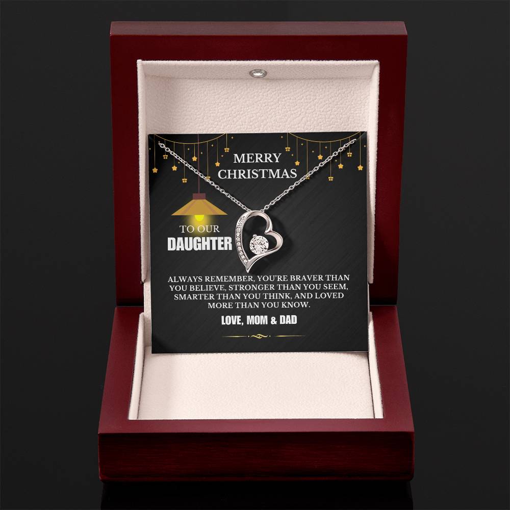 Christmas Gifts, To Daughter, Forever Love Necklace, You Are Braver Than You Believe, Stronger Than You Seem