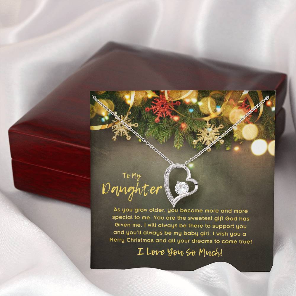 To Daughter, Forever Love Necklace, As You Grow Older, You Become More And More Special To Me