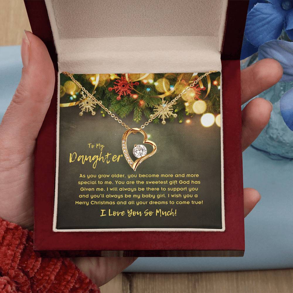 To Daughter, Forever Love Necklace, As You Grow Older, You Become More And More Special To Me