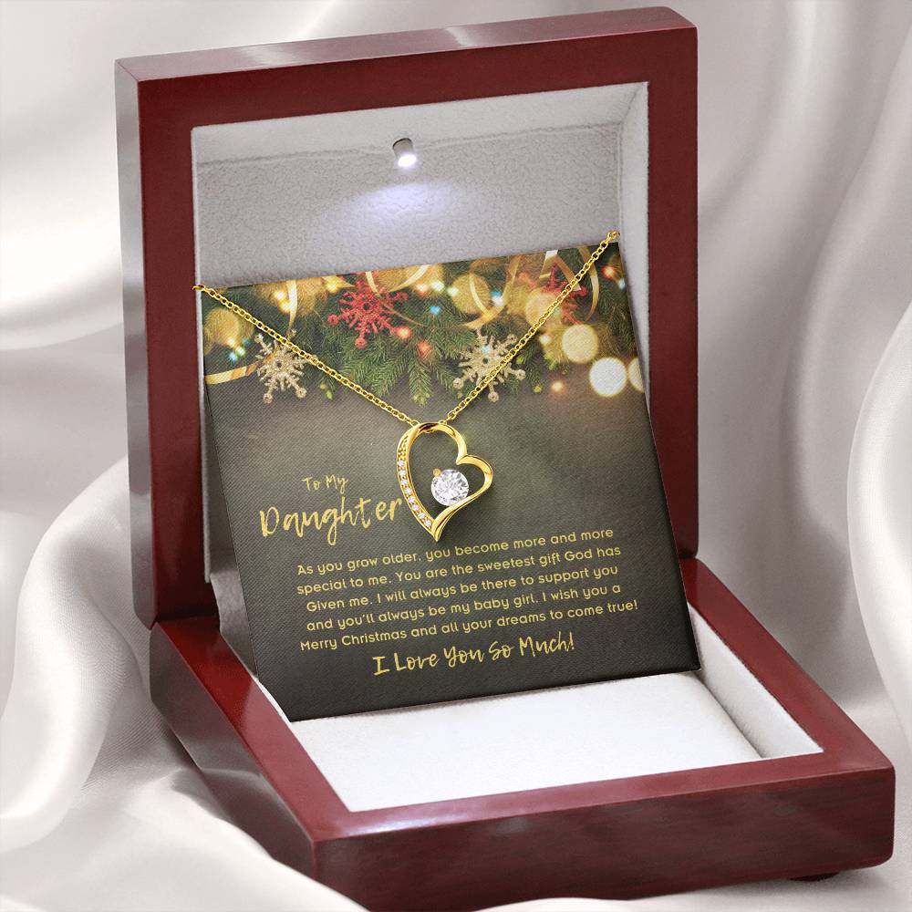 To Daughter, Forever Love Necklace, As You Grow Older, You Become More And More Special To Me