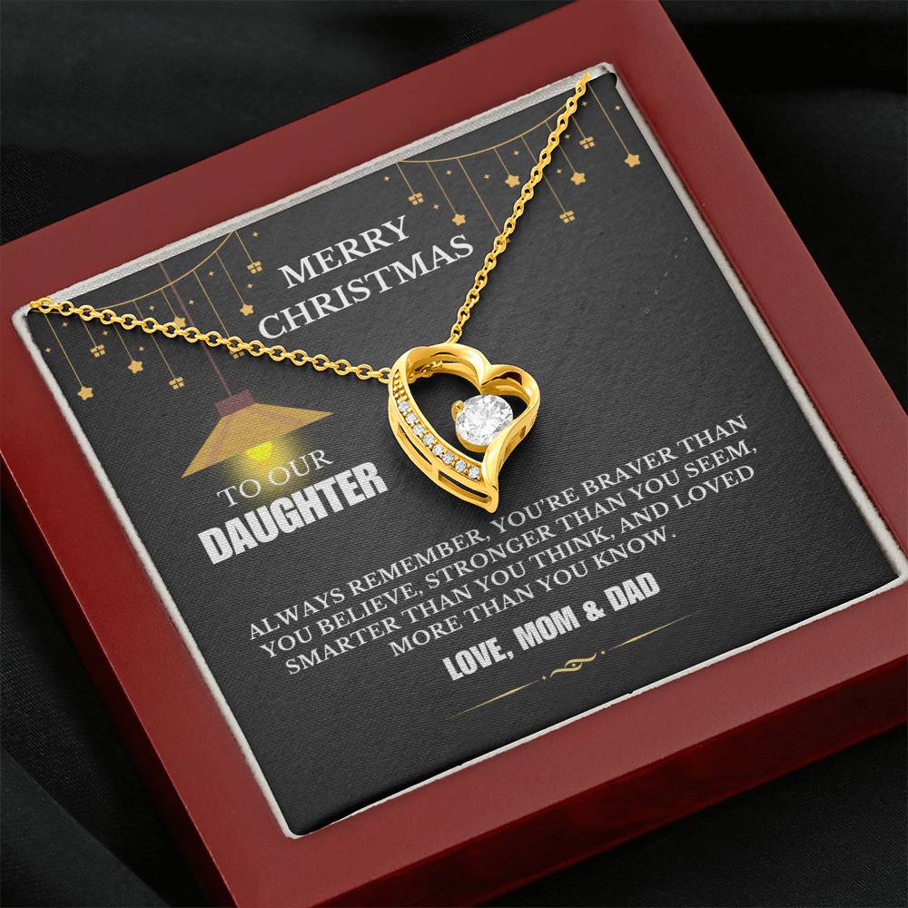 Christmas Gifts, To Daughter, Forever Love Necklace, You Are Braver Than You Believe, Stronger Than You Seem