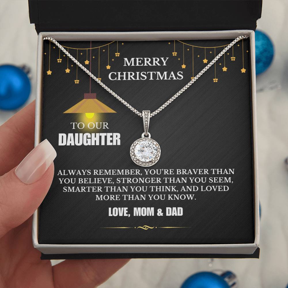Christmas Gifts, To Daughter, Eternal Hope Necklace, You Are Braver Than You Believe, Stronger Than You Seem