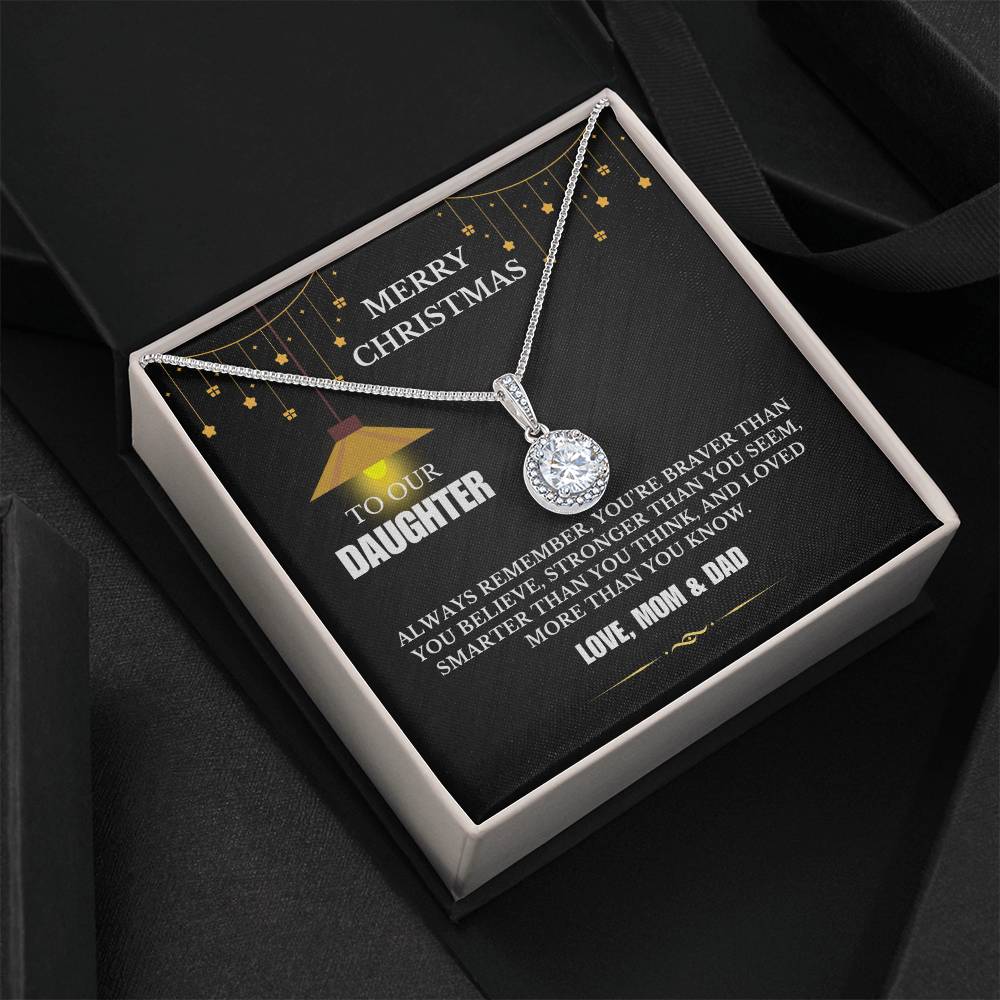 Christmas Gifts, To Daughter, Eternal Hope Necklace, You Are Braver Than You Believe, Stronger Than You Seem