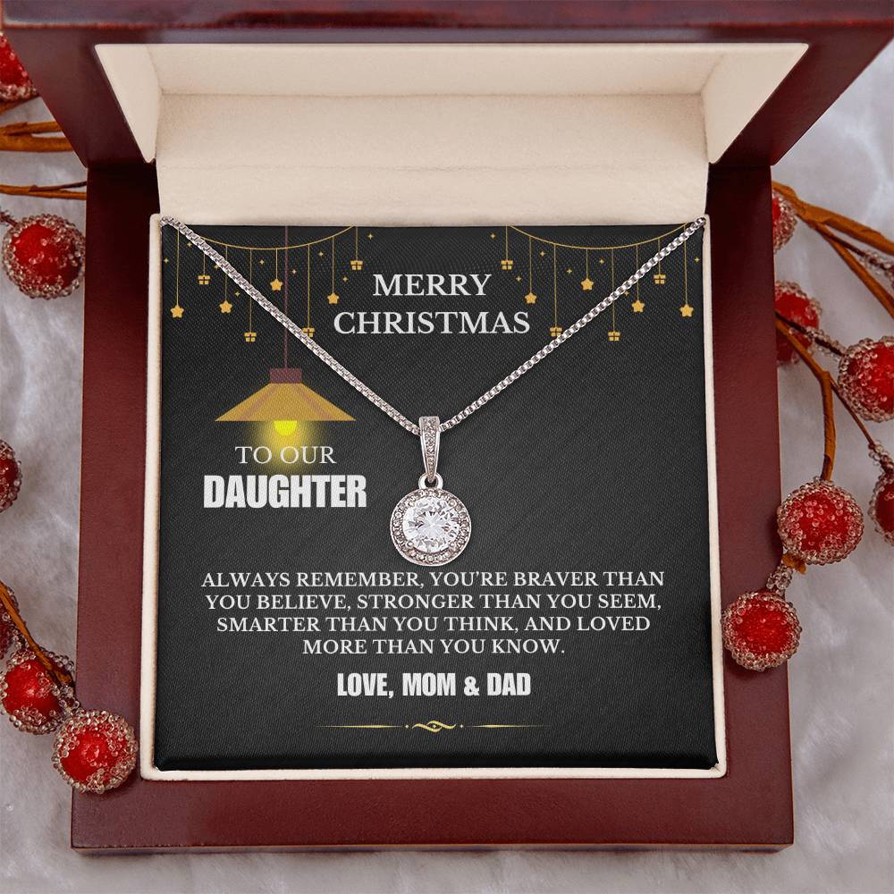Christmas Gifts, To Daughter, Eternal Hope Necklace, You Are Braver Than You Believe, Stronger Than You Seem