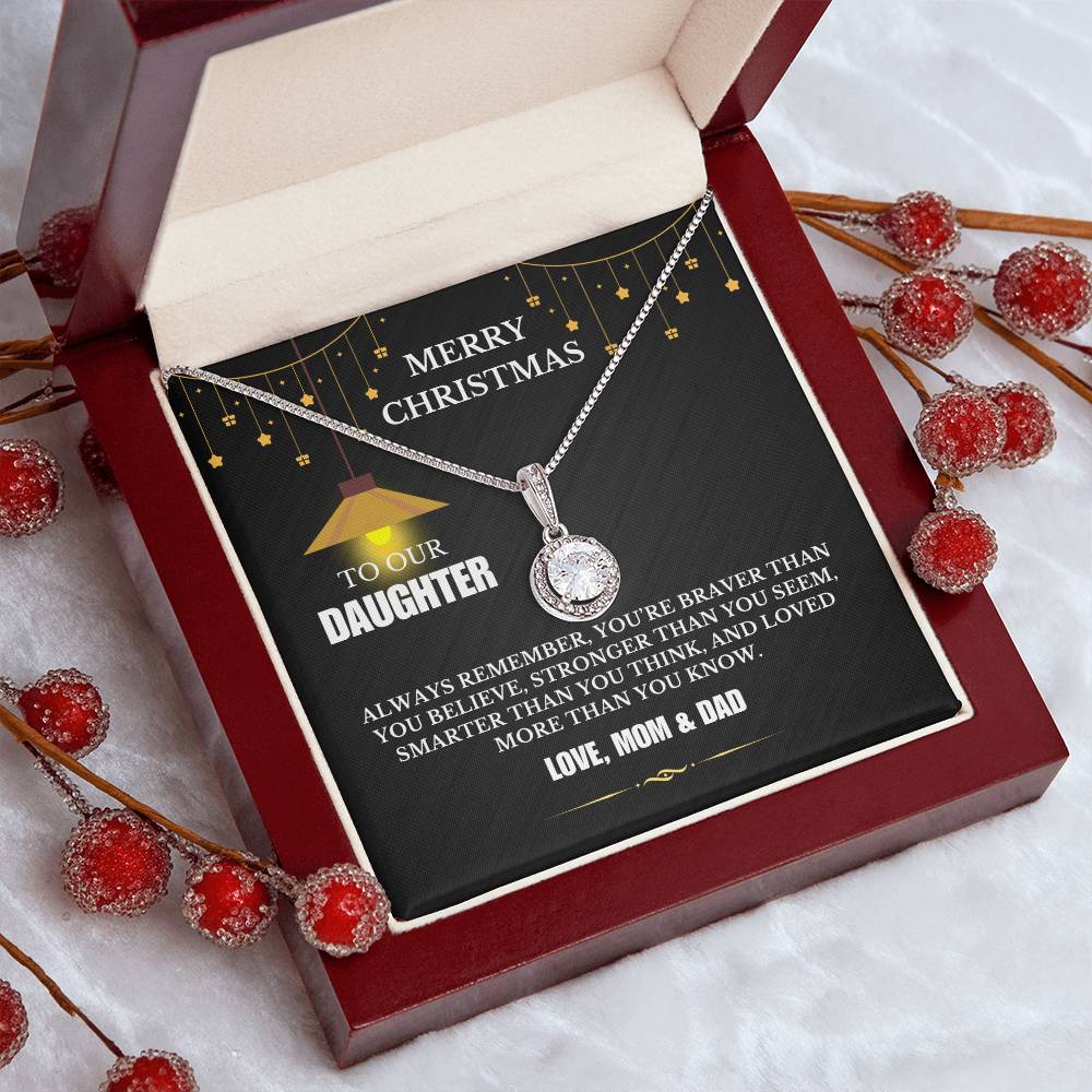 Christmas Gifts, To Daughter, Eternal Hope Necklace, You Are Braver Than You Believe, Stronger Than You Seem