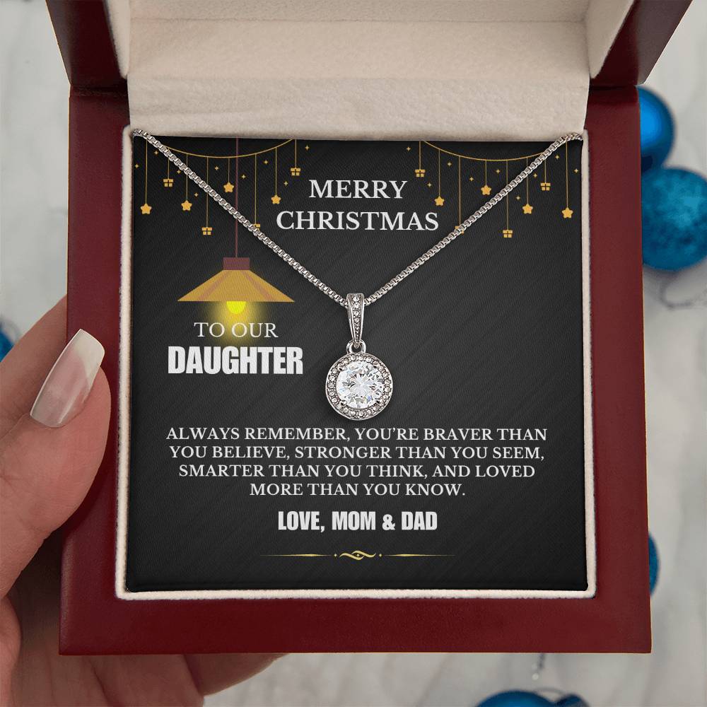 Christmas Gifts, To Daughter, Eternal Hope Necklace, You Are Braver Than You Believe, Stronger Than You Seem