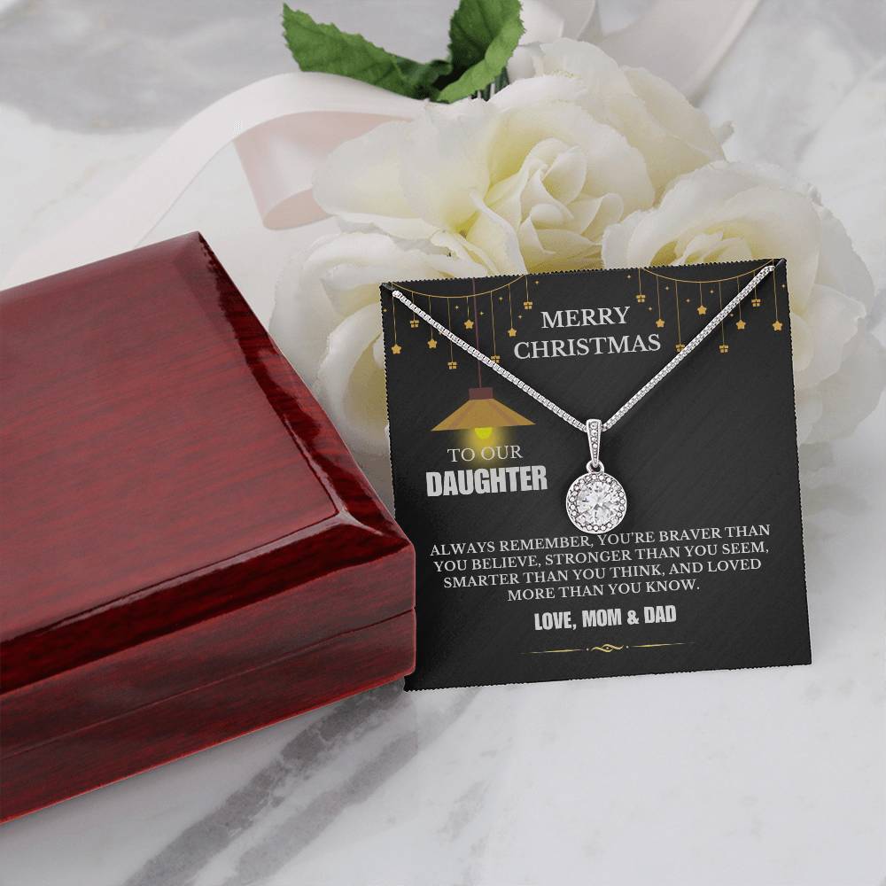 Christmas Gifts, To Daughter, Eternal Hope Necklace, You Are Braver Than You Believe, Stronger Than You Seem