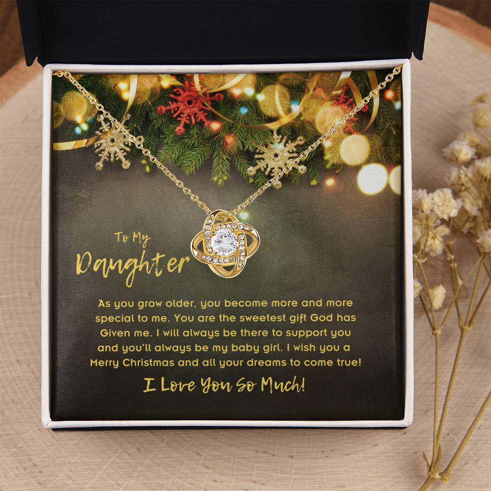To Daughter, Love Knot Necklace, As You Grow Older, You Become More And More Special To Me