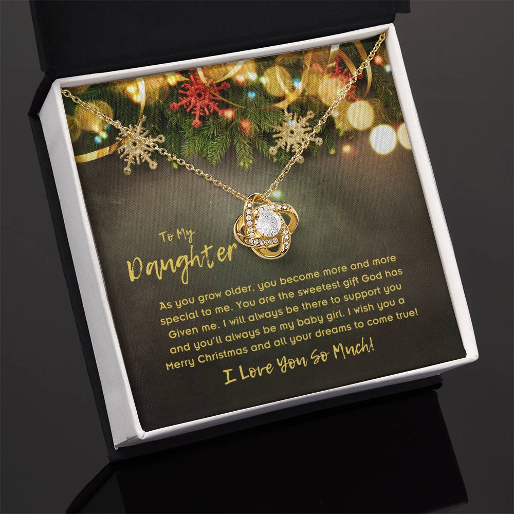 To Daughter, Love Knot Necklace, As You Grow Older, You Become More And More Special To Me