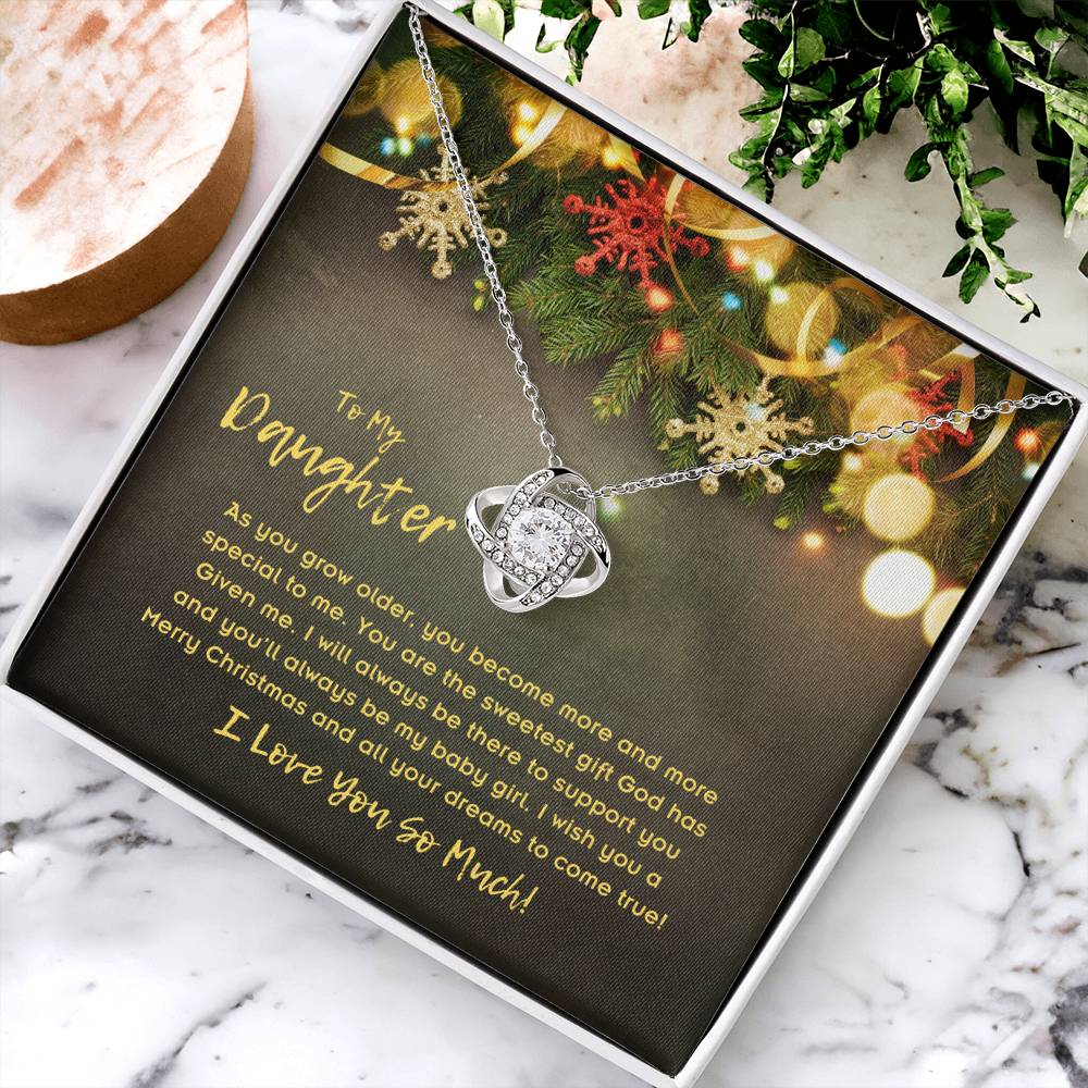 To Daughter, Love Knot Necklace, As You Grow Older, You Become More And More Special To Me