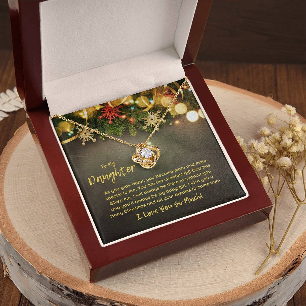 To Daughter, Love Knot Necklace, As You Grow Older, You Become More And More Special To Me