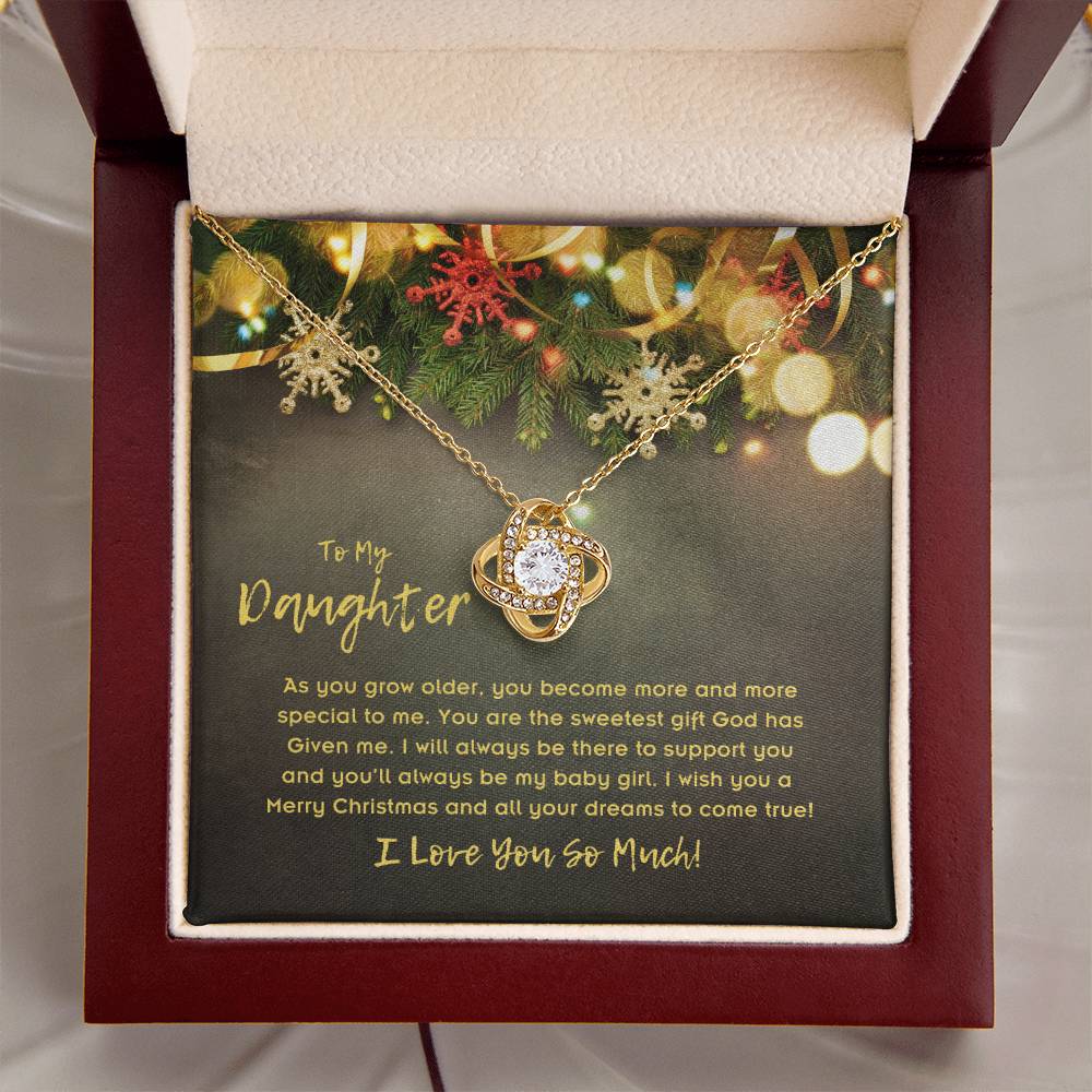 To Daughter, Love Knot Necklace, As You Grow Older, You Become More And More Special To Me
