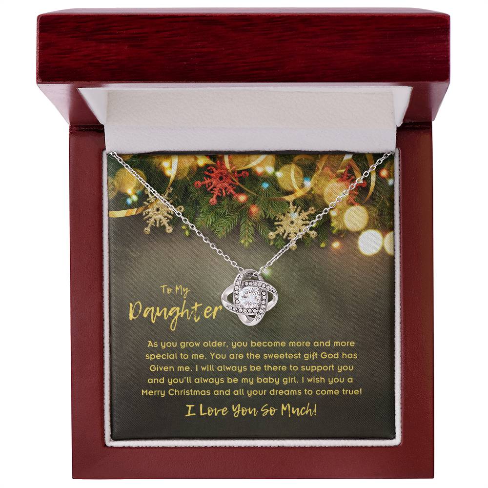To Daughter, Love Knot Necklace, As You Grow Older, You Become More And More Special To Me
