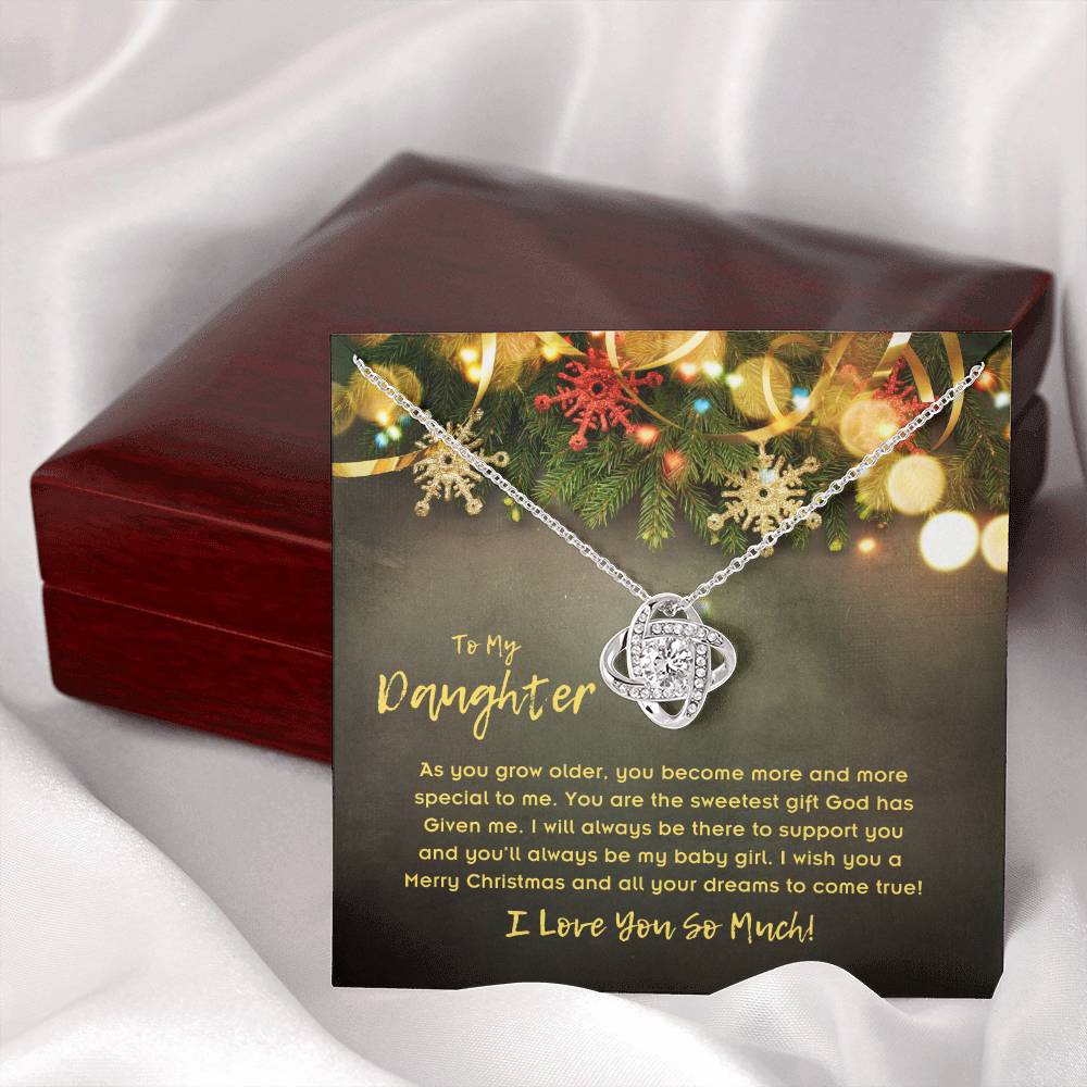 To Daughter, Love Knot Necklace, As You Grow Older, You Become More And More Special To Me