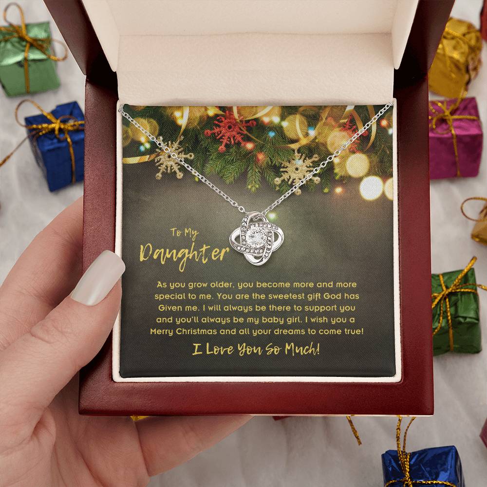 To Daughter, Love Knot Necklace, As You Grow Older, You Become More And More Special To Me
