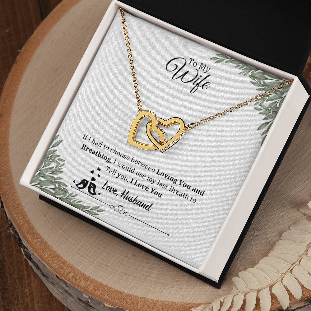 006 - TO WIFE FROM HUSBAND - INTERLOCKING HEARTS NECKLACE