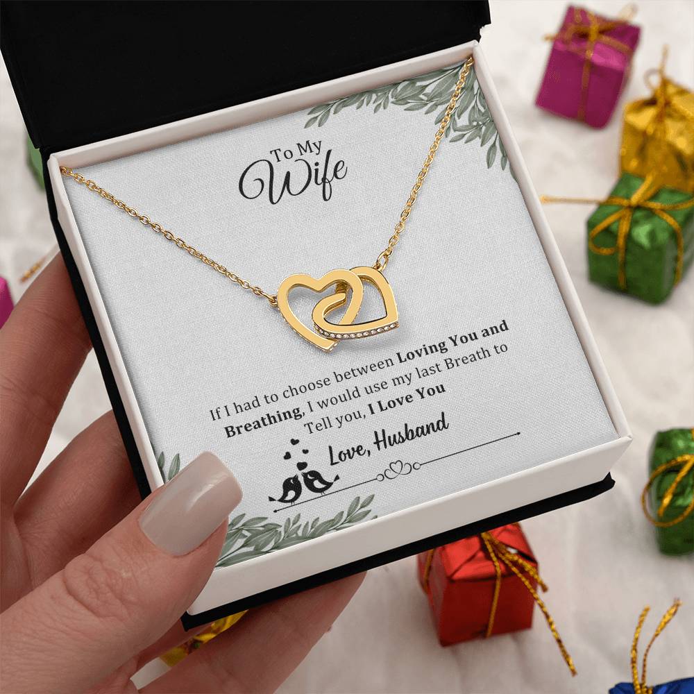 006 - TO WIFE FROM HUSBAND - INTERLOCKING HEARTS NECKLACE