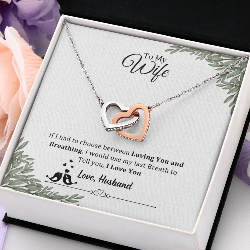 006 - TO WIFE FROM HUSBAND - INTERLOCKING HEARTS NECKLACE