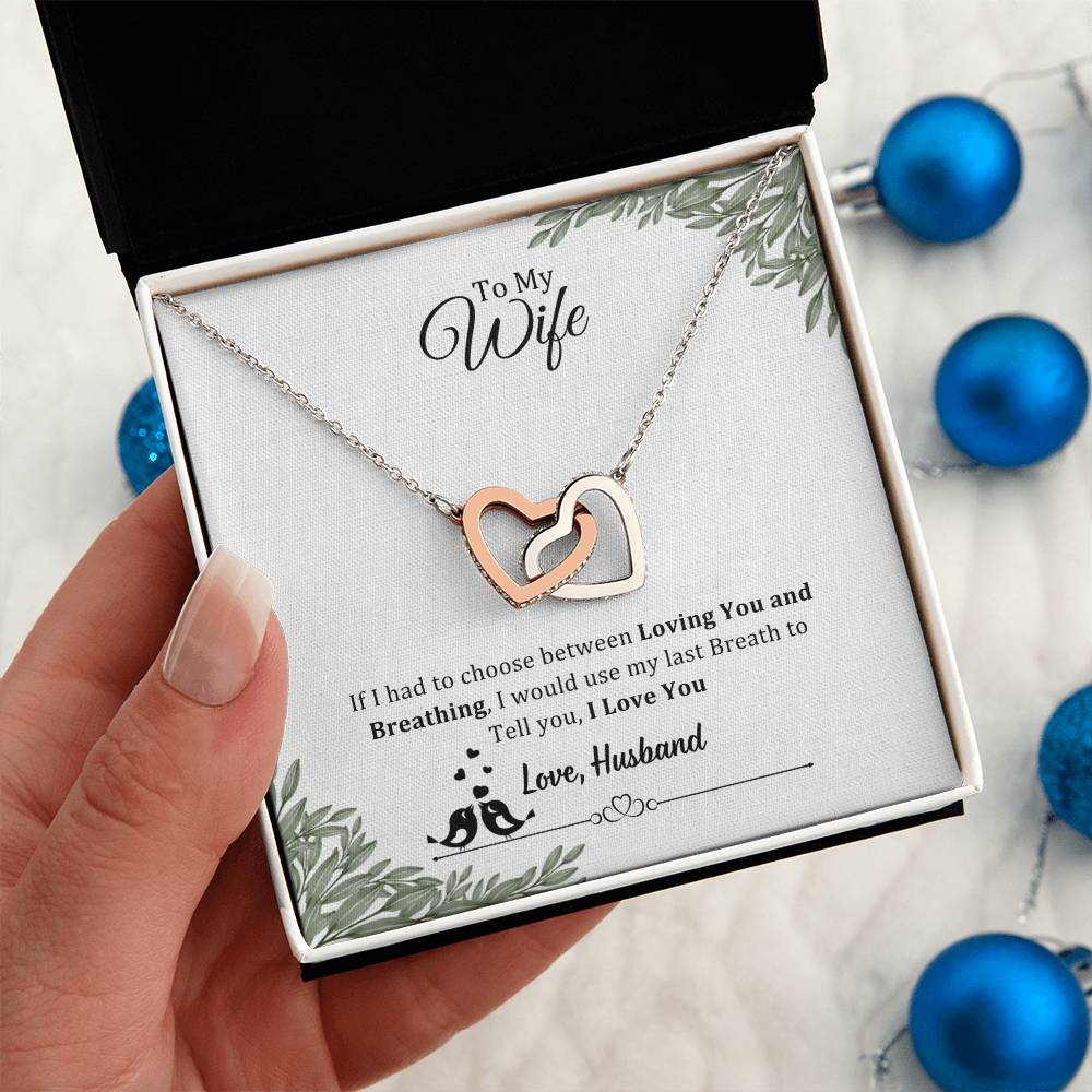 006 - TO WIFE FROM HUSBAND - INTERLOCKING HEARTS NECKLACE