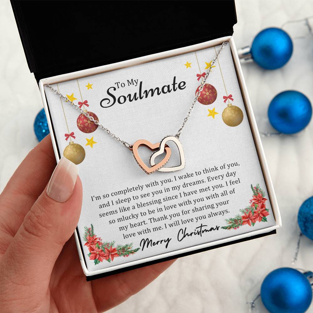 To Soulmate, Christmas Gifts, I'm So Completely With You, Interlocking Hearts Necklace