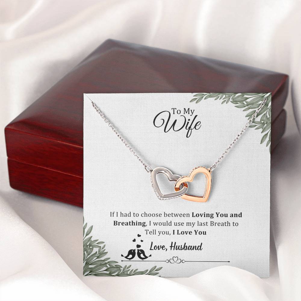 006 - TO WIFE FROM HUSBAND - INTERLOCKING HEARTS NECKLACE