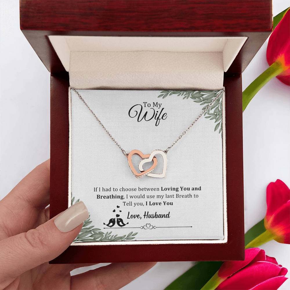 006 - TO WIFE FROM HUSBAND - INTERLOCKING HEARTS NECKLACE