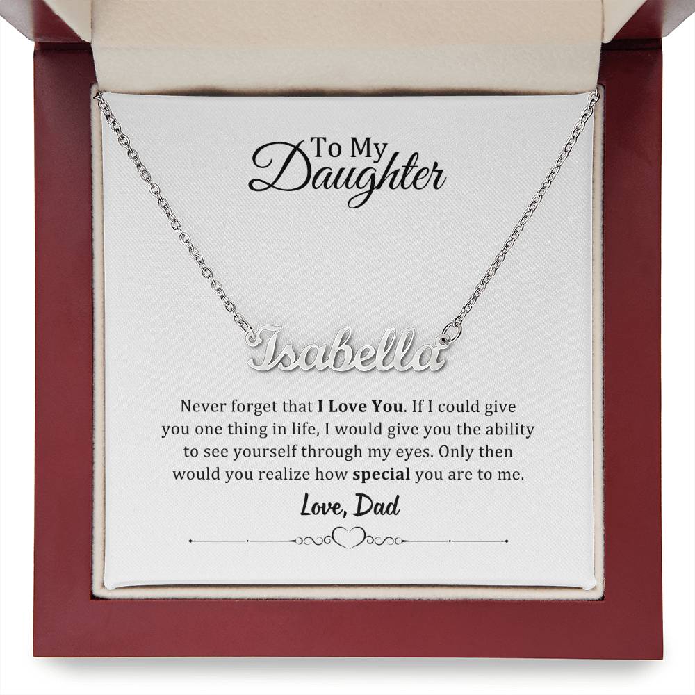 001 - TO DAUGHTER FROM DAD - CUSTOM NAME NECKLACE