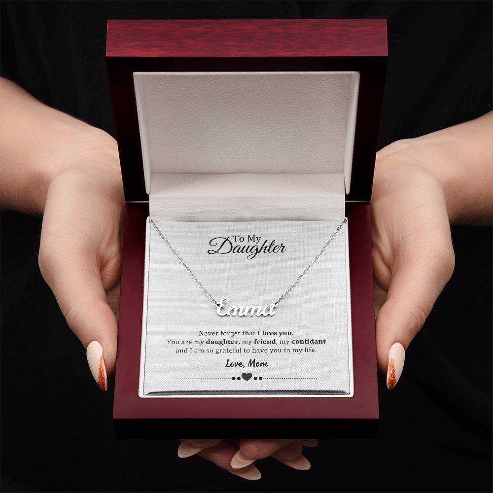 003 - TO DAUGHTER FROM MOM - CUSTOM NAME NECKLACE