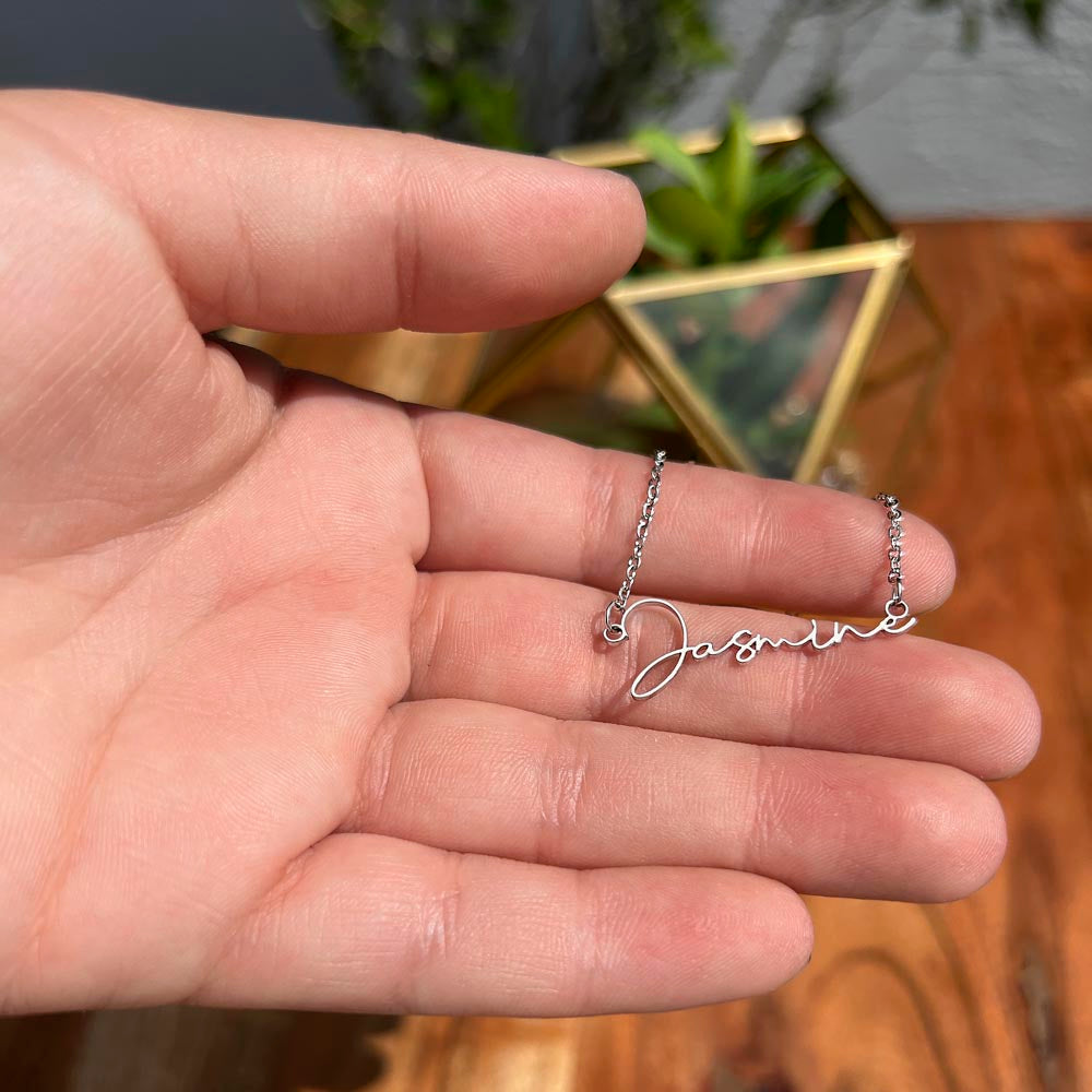 To Daughter, Signature Name Necklace, As You Grow Older, You Become More And More Special To Me