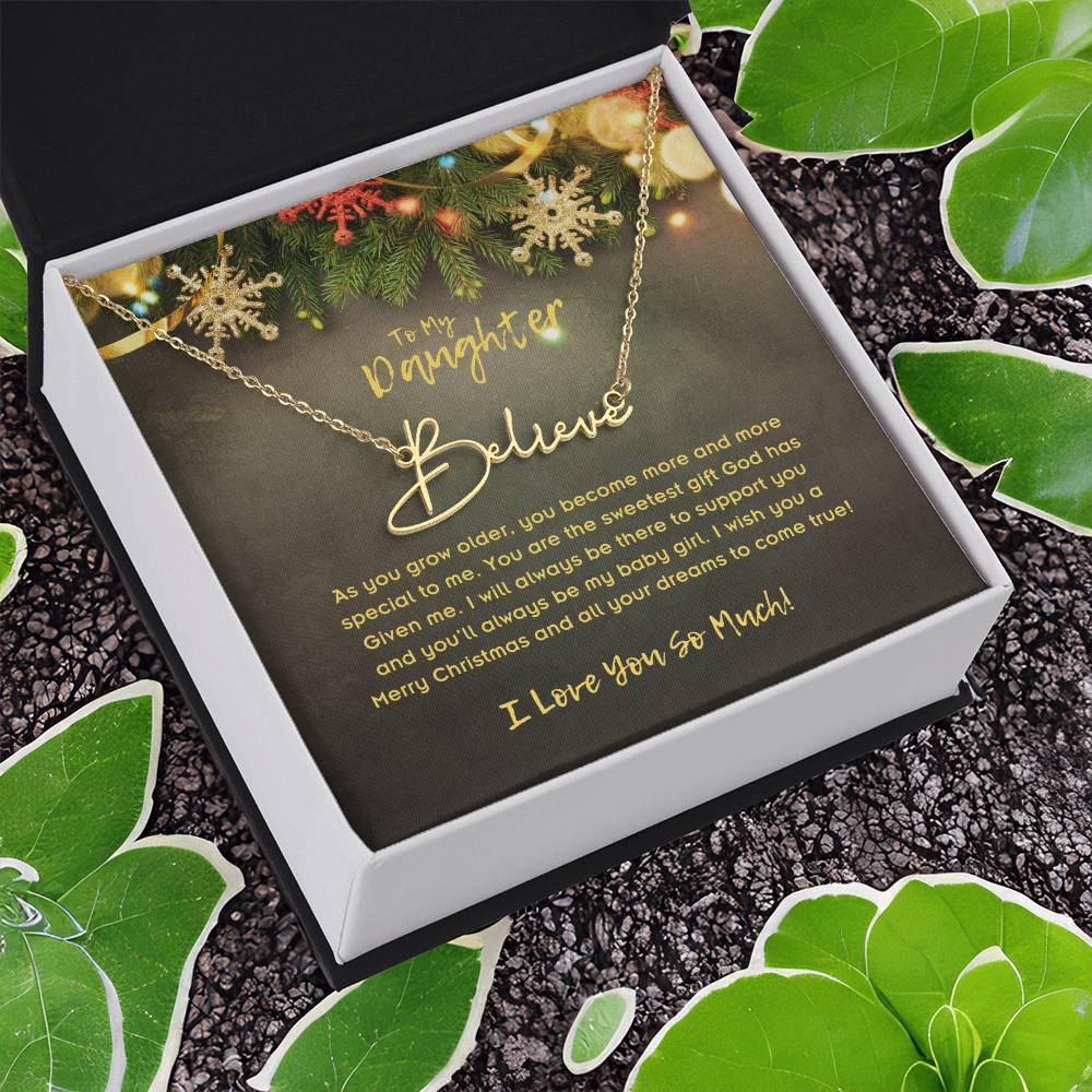 To Daughter, Signature Name Necklace, As You Grow Older, You Become More And More Special To Me