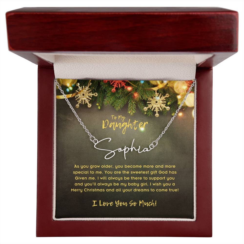 To Daughter, Signature Name Necklace, As You Grow Older, You Become More And More Special To Me