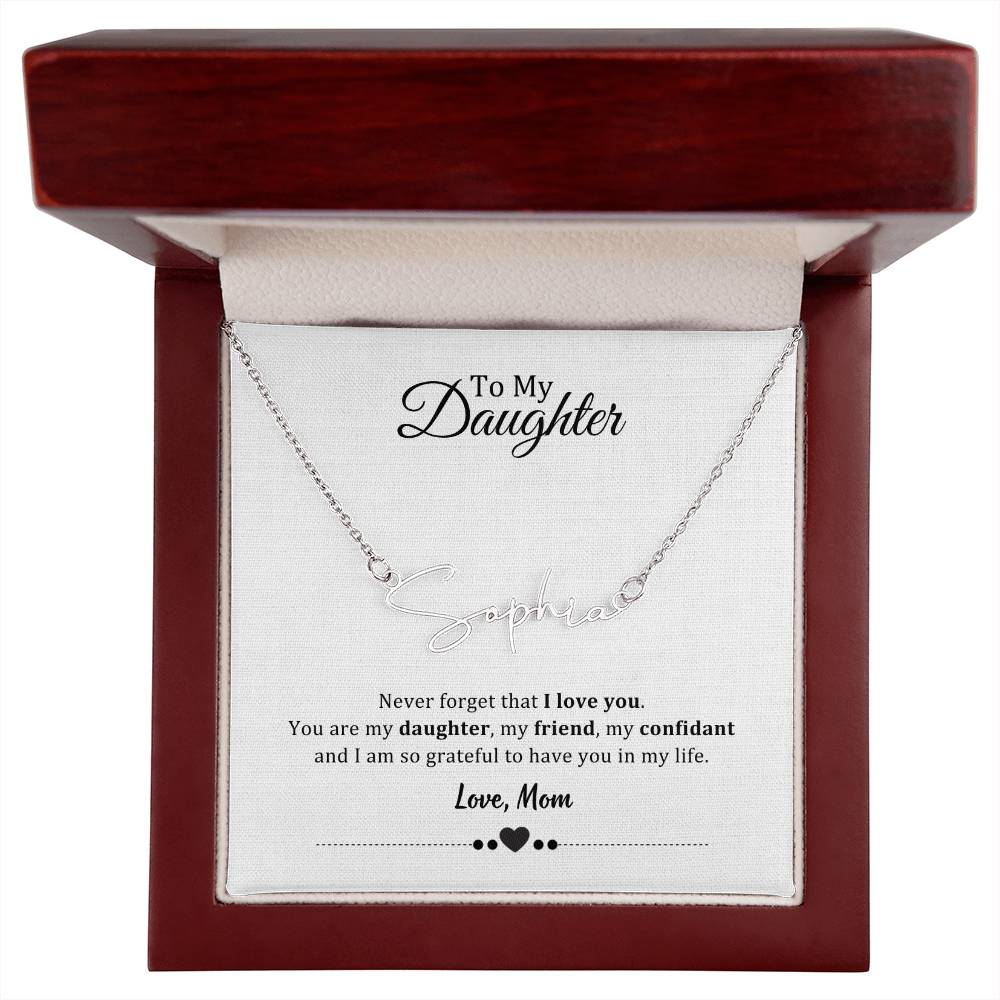 003 - TO DAUGHTER FROM MOM - SIGNATURE NAME NECKLACE