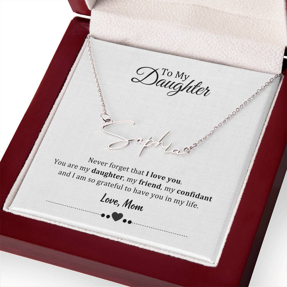 003 - TO DAUGHTER FROM MOM - SIGNATURE NAME NECKLACE