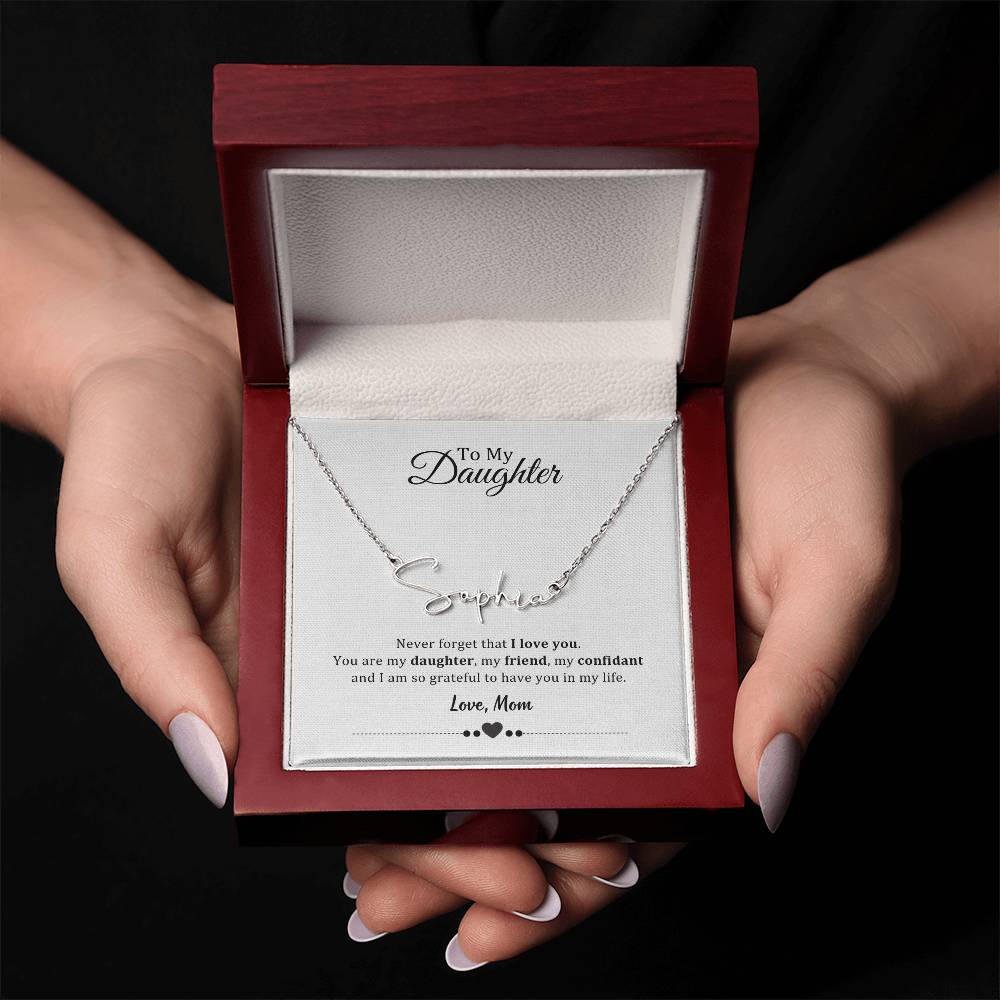 003 - TO DAUGHTER FROM MOM - SIGNATURE NAME NECKLACE