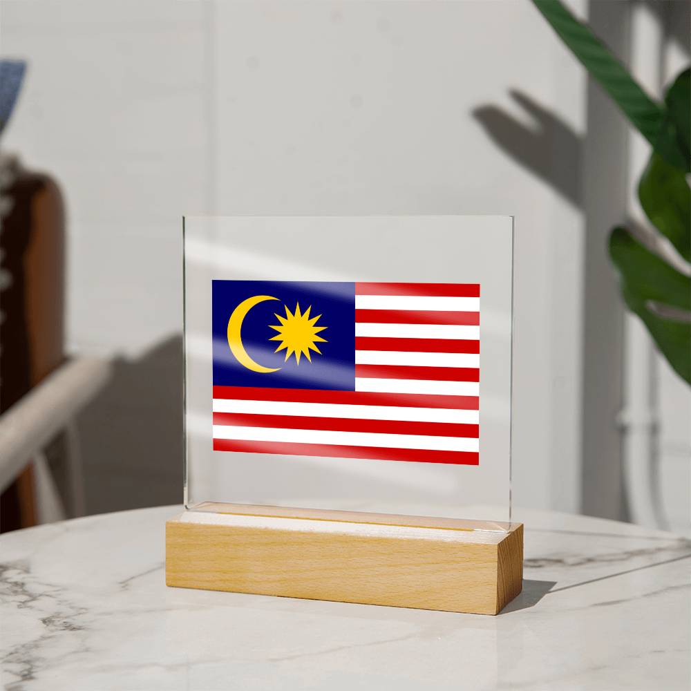 FLAG OF MALAYSIA - SQUARE ACRYLIC PLAQUE