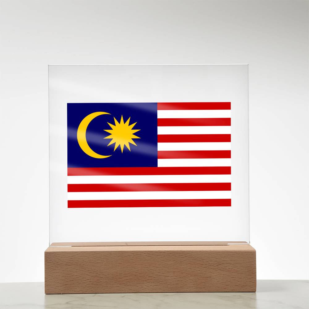 FLAG OF MALAYSIA - SQUARE ACRYLIC PLAQUE
