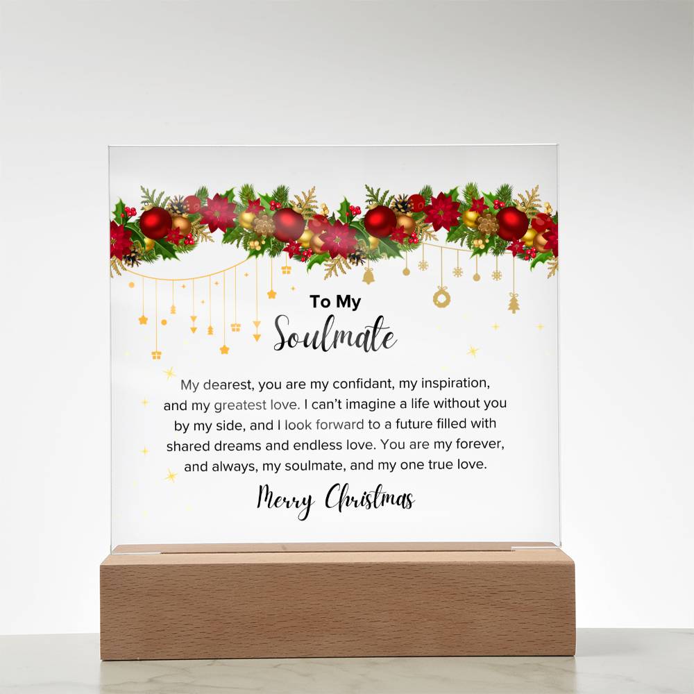 Christmas Gifts, To Soulmate, Acrylic Square Plaque, You Are My Forever And My One True Love