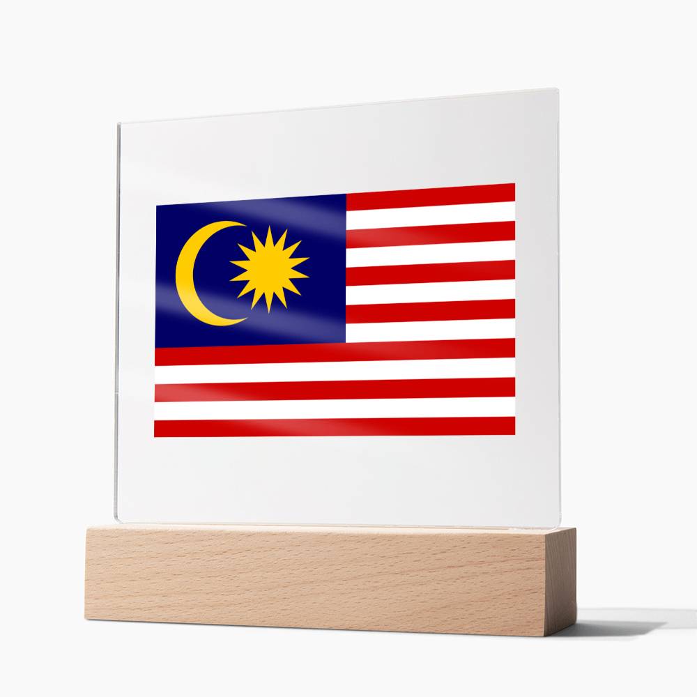 FLAG OF MALAYSIA - SQUARE ACRYLIC PLAQUE
