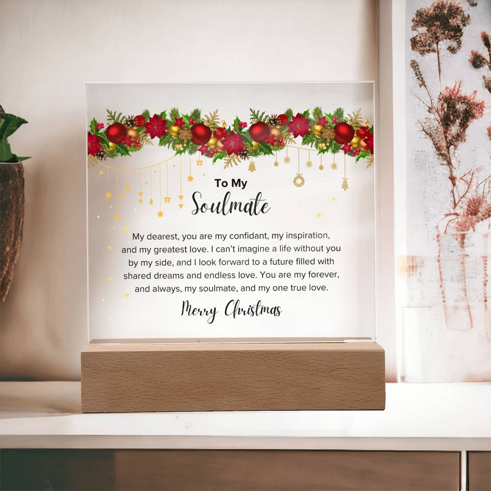 Christmas Gifts, To Soulmate, Acrylic Square Plaque, You Are My Forever And My One True Love
