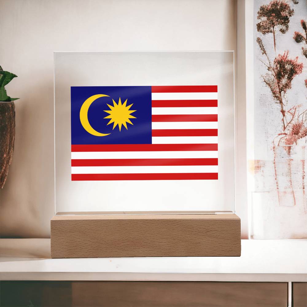 FLAG OF MALAYSIA - SQUARE ACRYLIC PLAQUE
