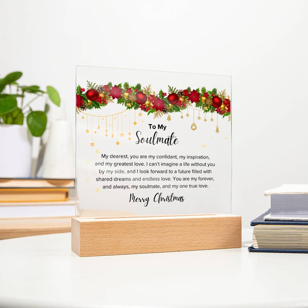Christmas Gifts, To Soulmate, Acrylic Square Plaque, You Are My Forever And My One True Love