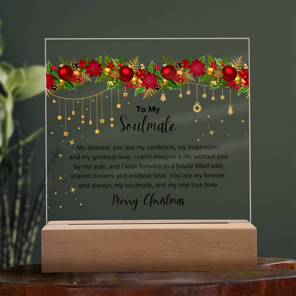 Christmas Gifts, To Soulmate, Acrylic Square Plaque, You Are My Forever And My One True Love
