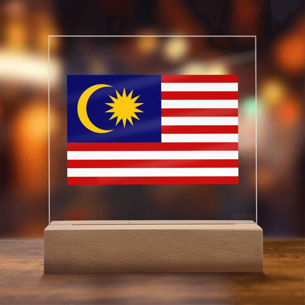 FLAG OF MALAYSIA - SQUARE ACRYLIC PLAQUE