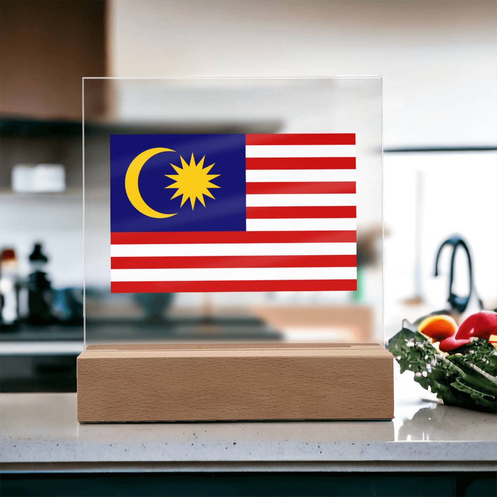 FLAG OF MALAYSIA - SQUARE ACRYLIC PLAQUE