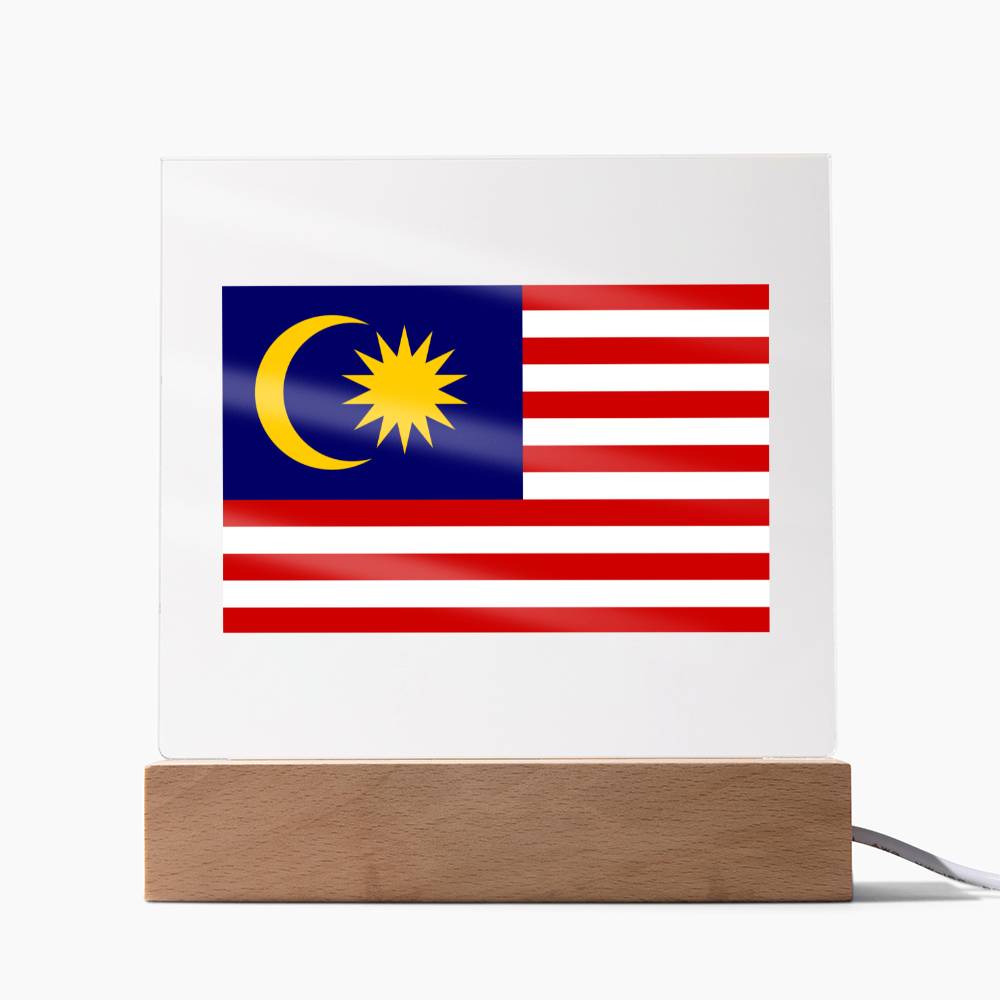 FLAG OF MALAYSIA - SQUARE ACRYLIC PLAQUE