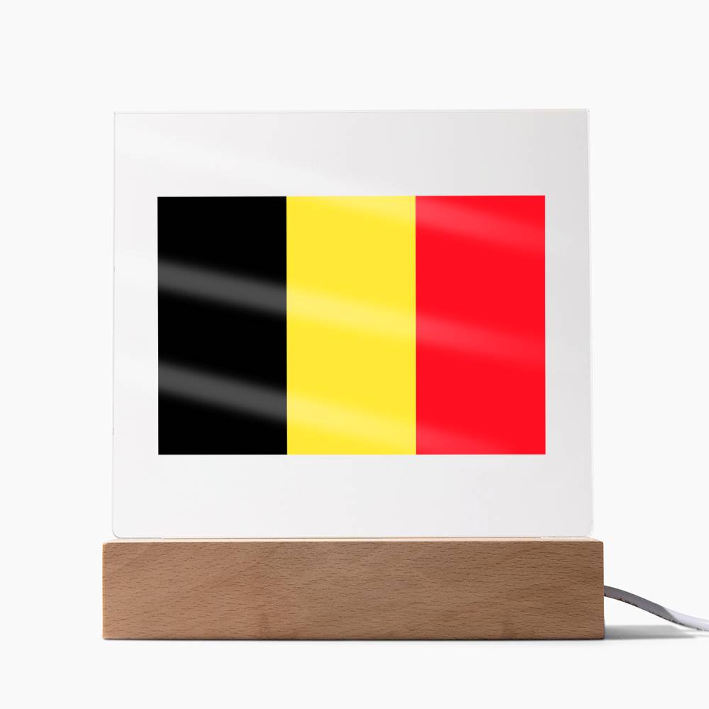 FLAG OF BELGIUM - SQUARE ACRYLIC PLAQUE