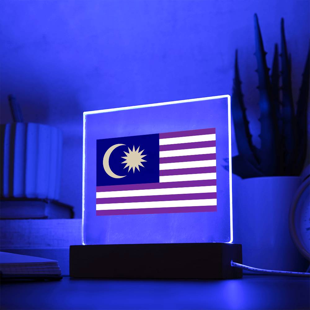 FLAG OF MALAYSIA - SQUARE ACRYLIC PLAQUE