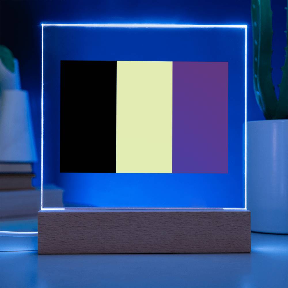 FLAG OF BELGIUM - SQUARE ACRYLIC PLAQUE