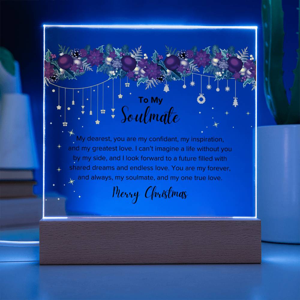 Christmas Gifts, To Soulmate, Acrylic Square Plaque, You Are My Forever And My One True Love