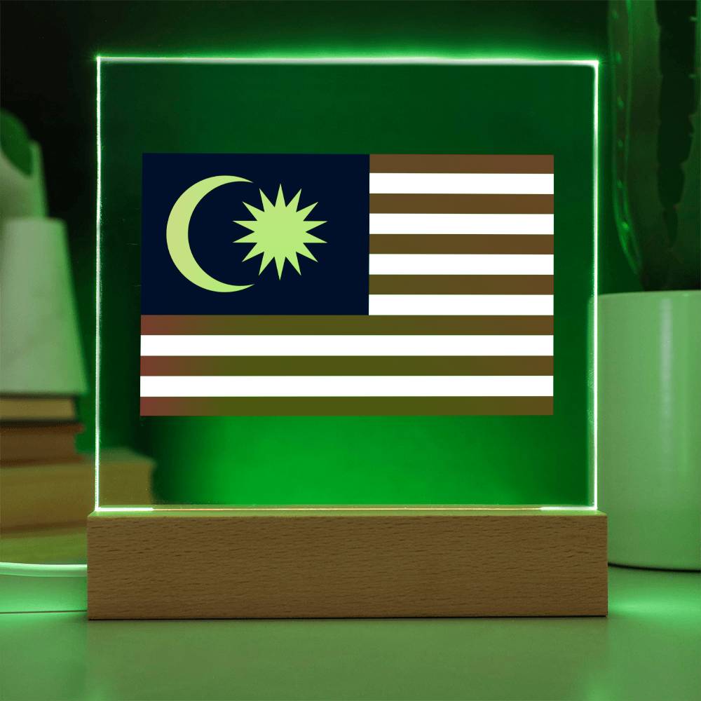 FLAG OF MALAYSIA - SQUARE ACRYLIC PLAQUE